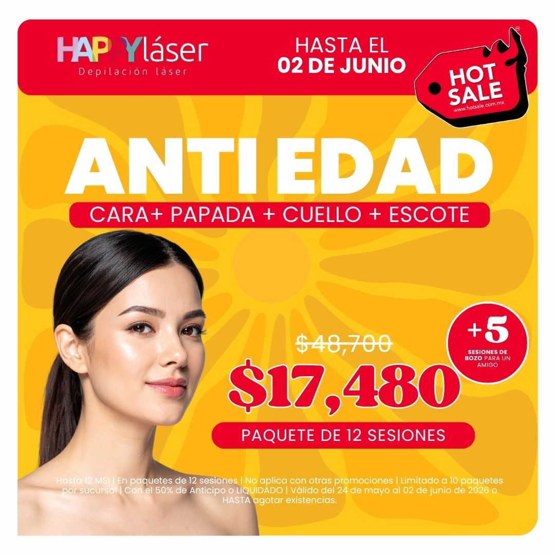 Hot Sale — Paquete Anti-edad: cara + papada + cuello + escote | 12 sesiones