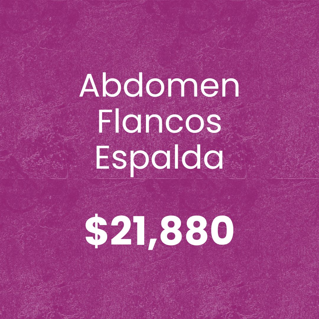 Precio del paquete Moldeo 360 para abdomen, flancos y espalda en HAPPYláser, 12 sesiones por $21,880